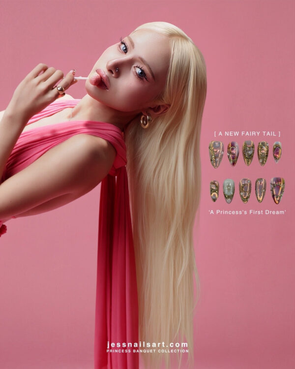 A Princess's First Dream press-on nails by Jess Nailbox