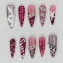 Pink Swag press-on nails by Jess Nailbox