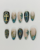 Wild Emerald press-on nails by Jess Nailbox