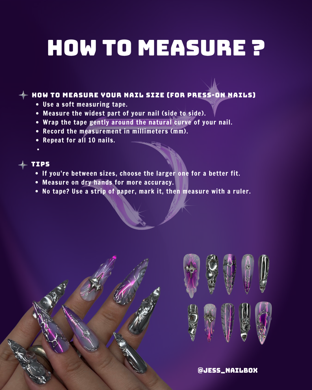Jess Nailbox nail measuring guide