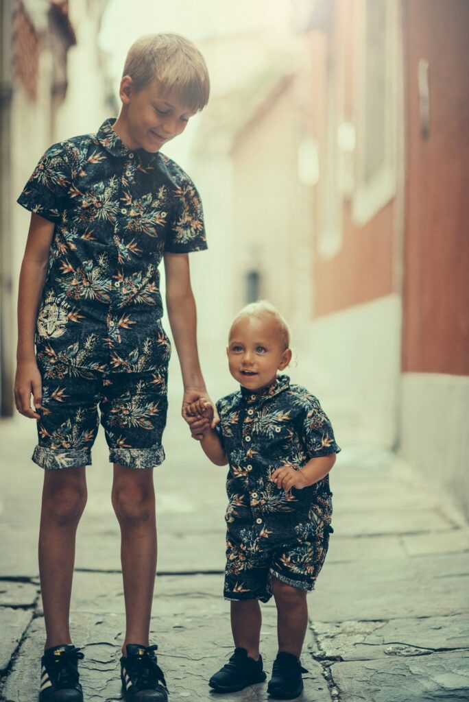 Bộ sơ mi và quần short trẻ em